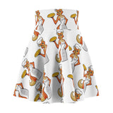 The Foxy Pizza Chef Women's Skater Skirt (AOP)