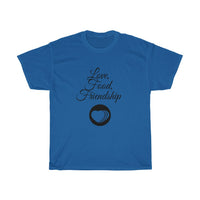 Love, Food, Friendship, Family, Unisex Heavy Cotton Tee